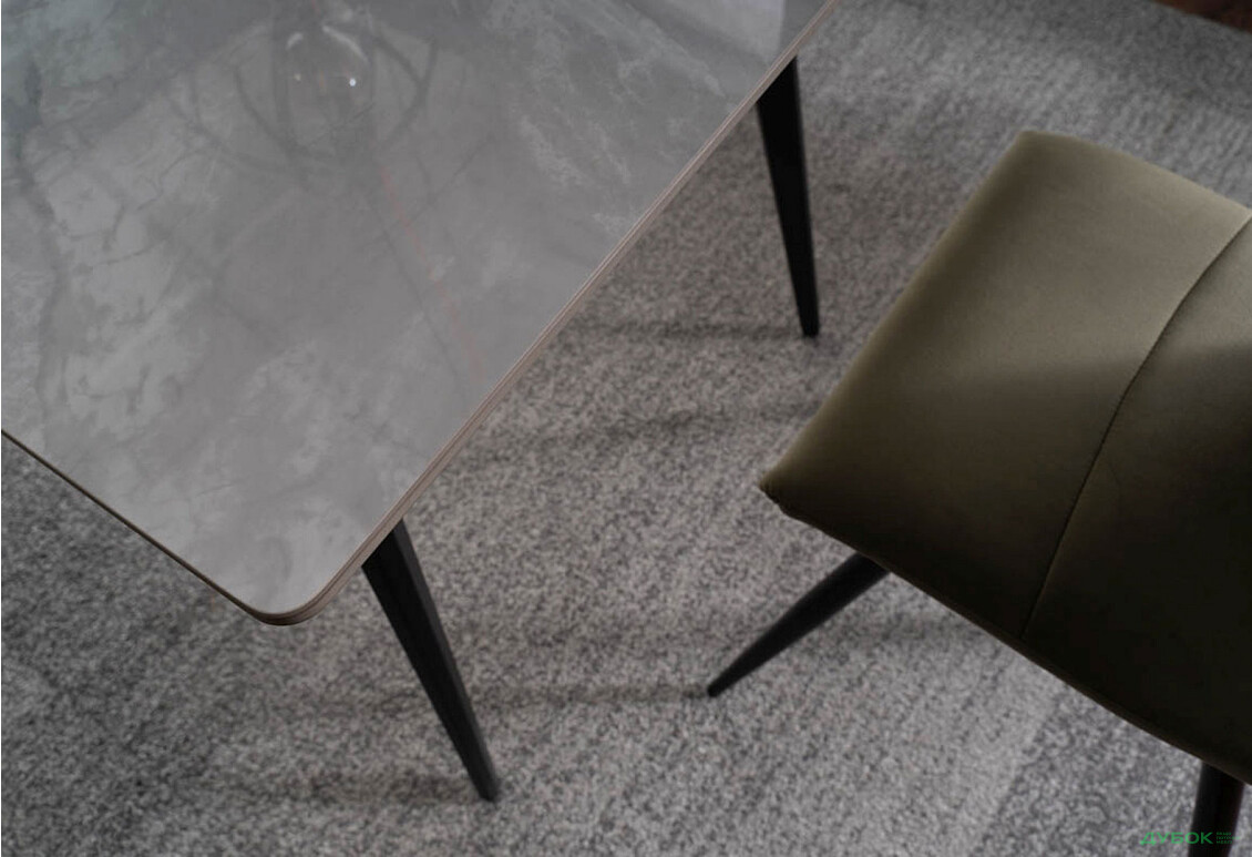 Изображение 9 - Стол столовый Креденс Фениче Ivy / Иви нераскладной 140 см, мраморный эффект, серый / черный мат