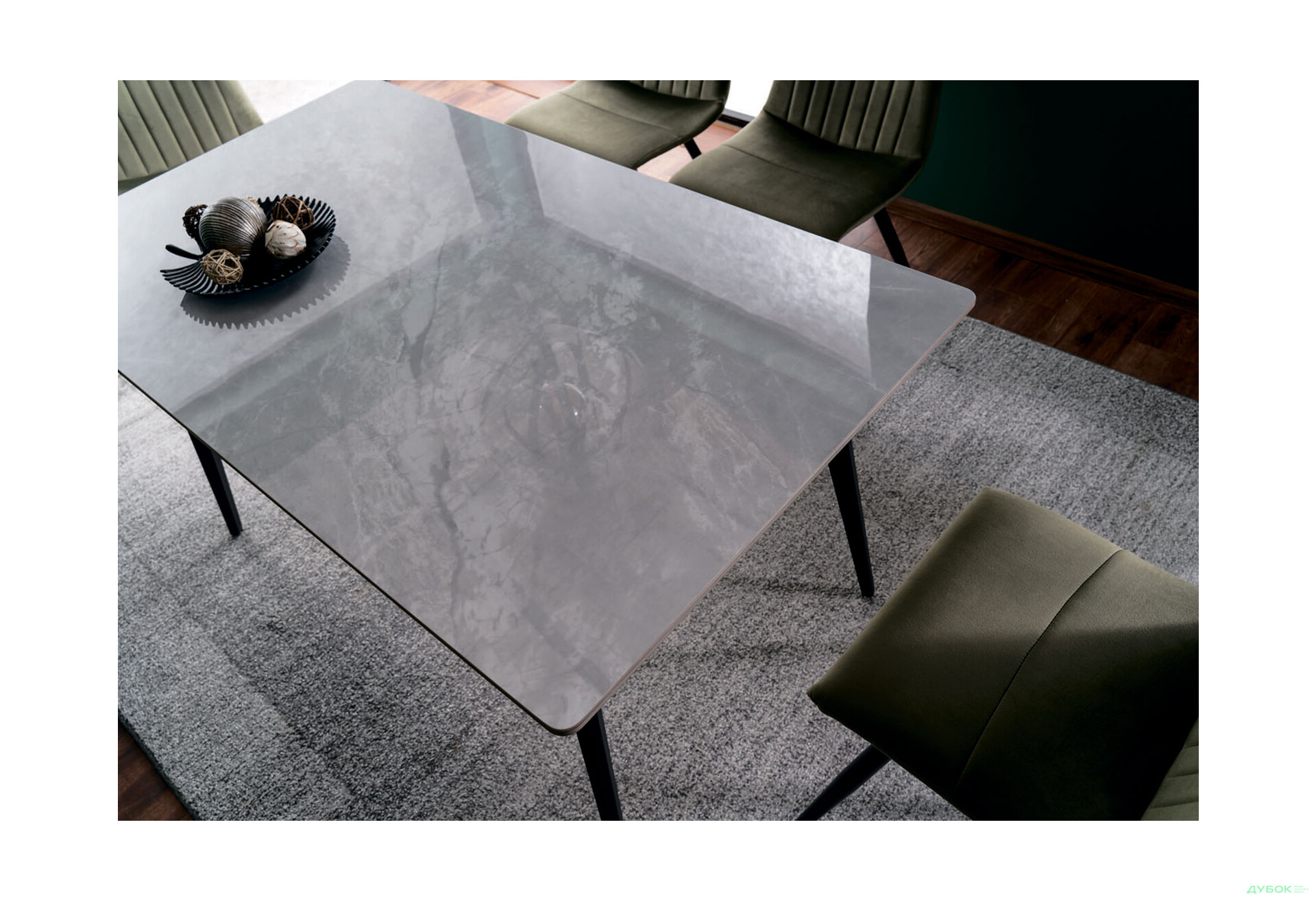 Изображение 7 - Стол столовый Креденс Фениче Ivy / Иви нераскладной 140 см, мраморный эффект, серый / черный мат