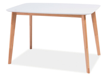 Стіл столовий Kredens furniture Mosso I / Моссо І нерозкладний 120x75 см, білий / дуб