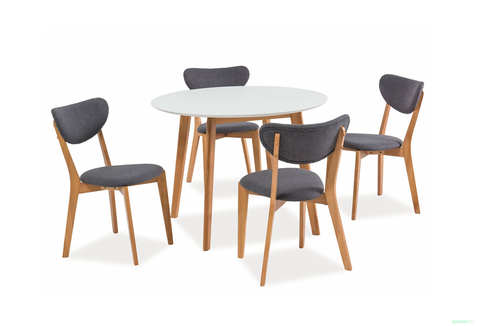 Изображение 2 - Стол Креденс Фениче Mosso II / Моссо II круглый нераскладной 100 см, белый / дуб