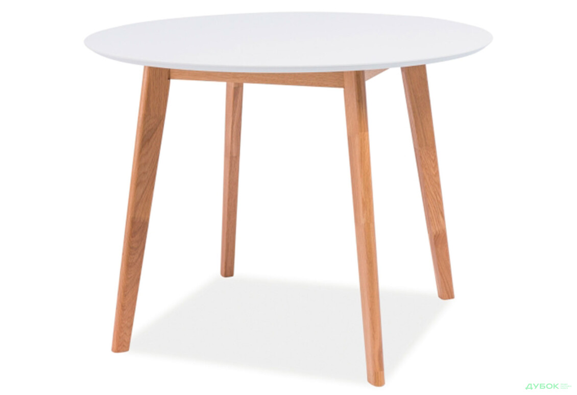 Стол Креденс Фениче Mosso II / Моссо II круглый нераскладной 100 см, белый / дуб