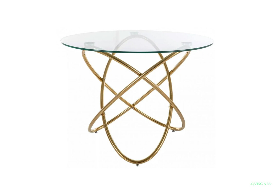 Стол Креденс Фениче Orbit / Орбит круглый 100 см, золото / стекло