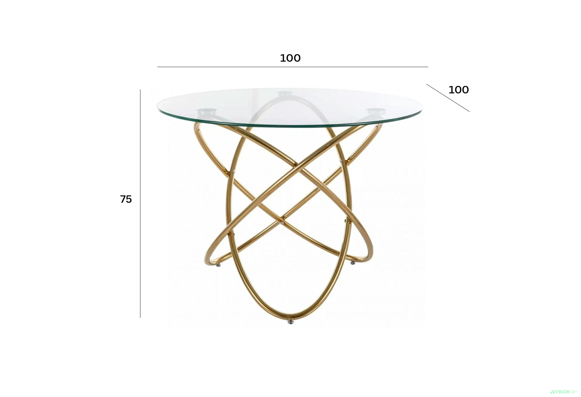 Изображение 3 - Стол Креденс Фениче Orbit / Орбит круглый 100 см, золото / стекло