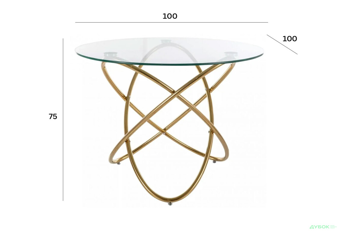 Изображение 3 - Стол Креденс Фениче Orbit / Орбит круглый 100 см, золото / стекло