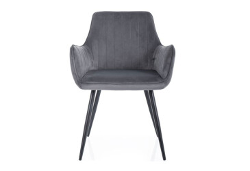 Стул Apple Velvet / Эпл Вельвет черный металл / ткань Bluvel 14 Креденс Фениче