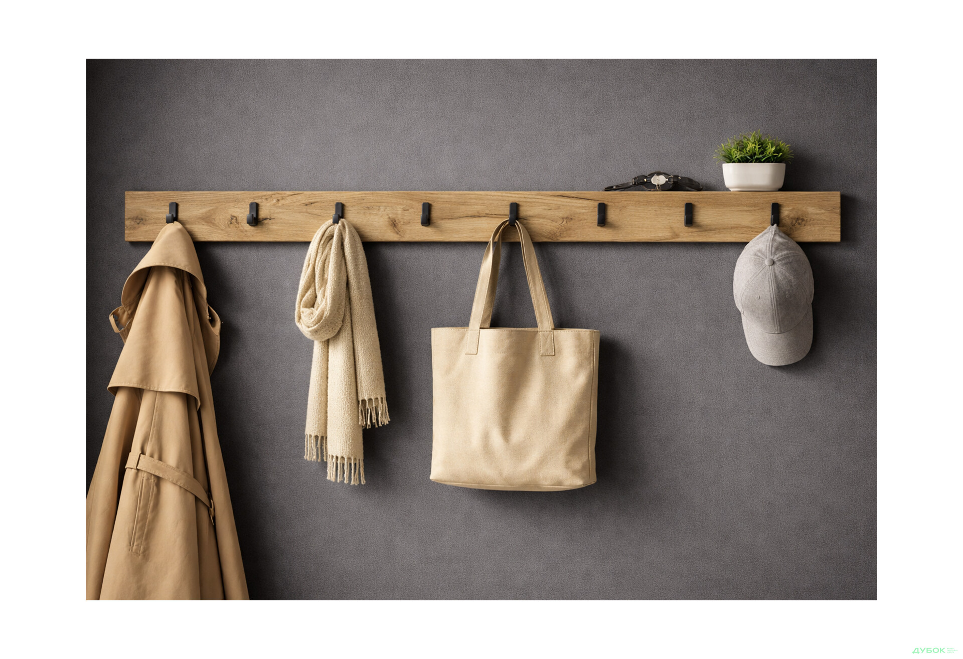 Зображення 2 - Вішалка Сара 1200 дуб крафт сірий Garant