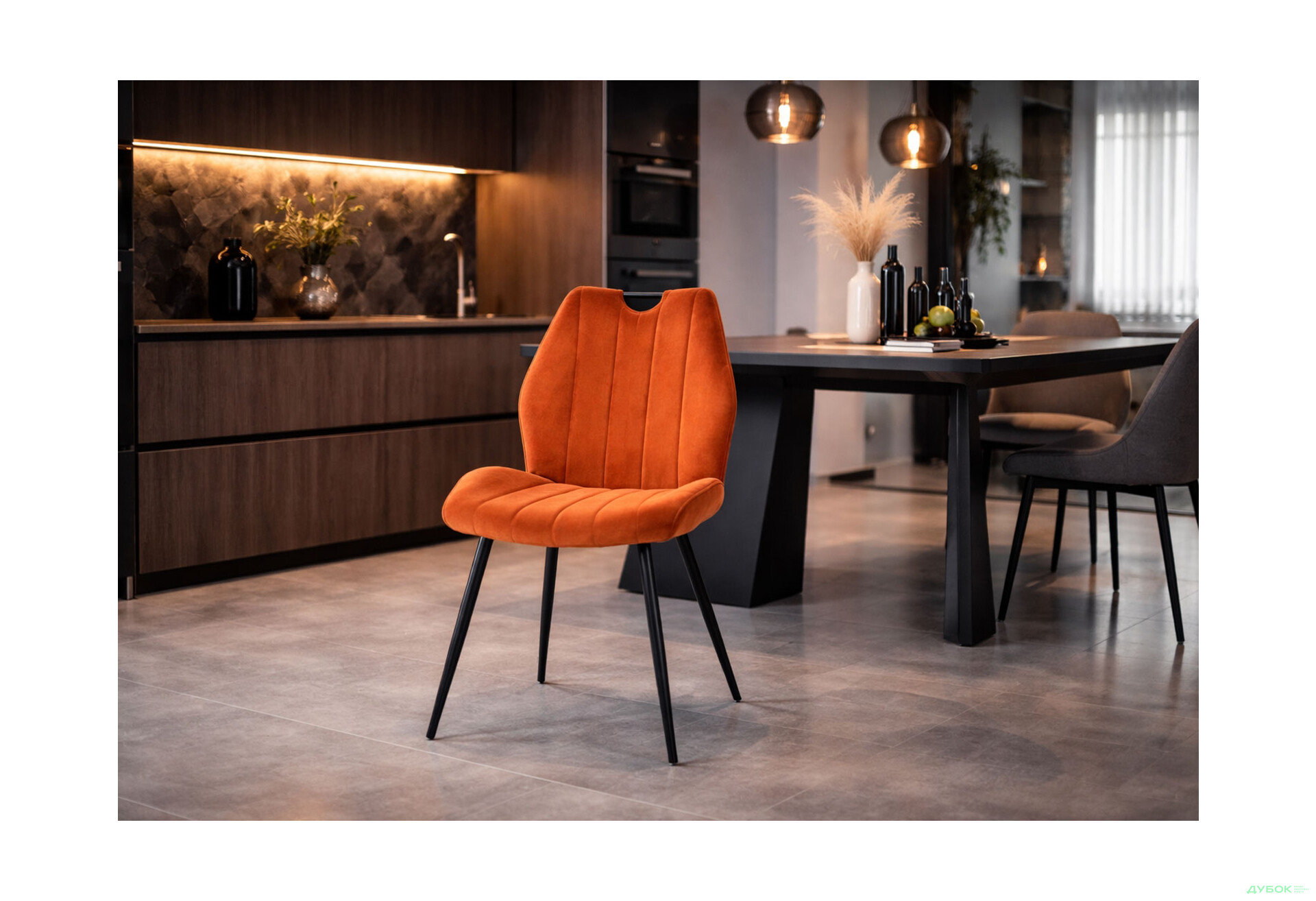 Изображение 2 - Стул Arco Velvet / Арко Вельвет матовый черный металл / Bluvel 4215 корица Креденс Фениче