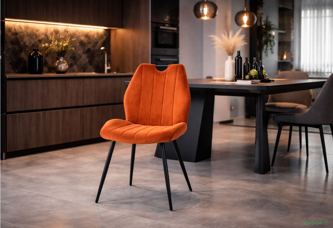 Изображение 2 - Стул Arco Velvet / Арко Вельвет матовый черный металл / Bluvel 4215 корица Креденс Фениче