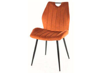 Стул Arco Velvet / Арко Вельвет матовый черный металл / Bluvel 4215 корица Креденс Фениче