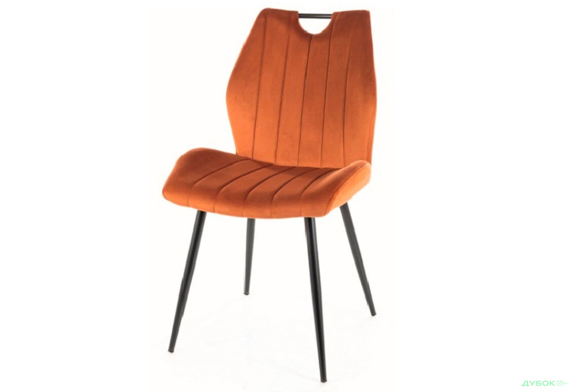 Стул Arco Velvet / Арко Вельвет матовый черный металл / Bluvel 4215 корица Креденс Фениче