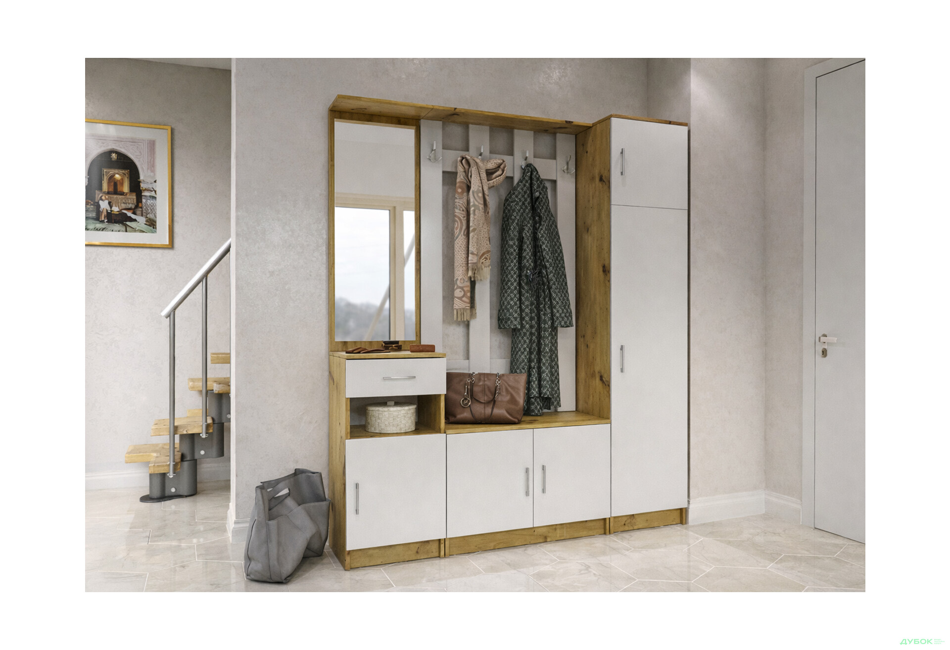 Зображення 2 - Вішалка Стефані 80 Дуб артизан / Німфея альба Garant