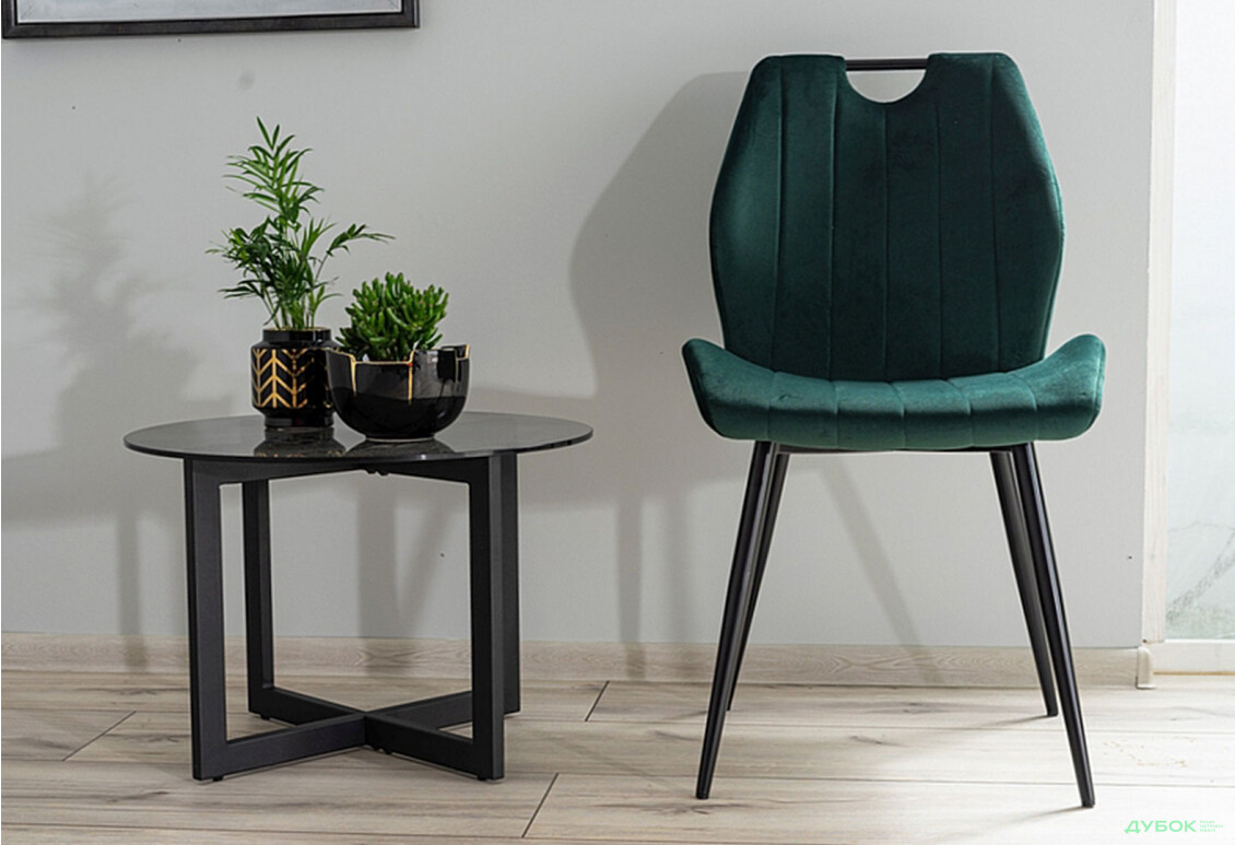 Изображение 3 - Стул Arco Velvet / Арко Вельвет матовый черный металл / Bluvel 78 зелёный Креденс Фениче