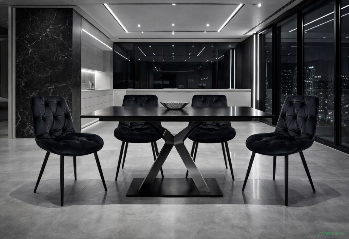 Изображение 2 - Стул Cherry II Velvet / Черри II Вельвет матовый черный металл / Bluvel 19 Креденс Фениче