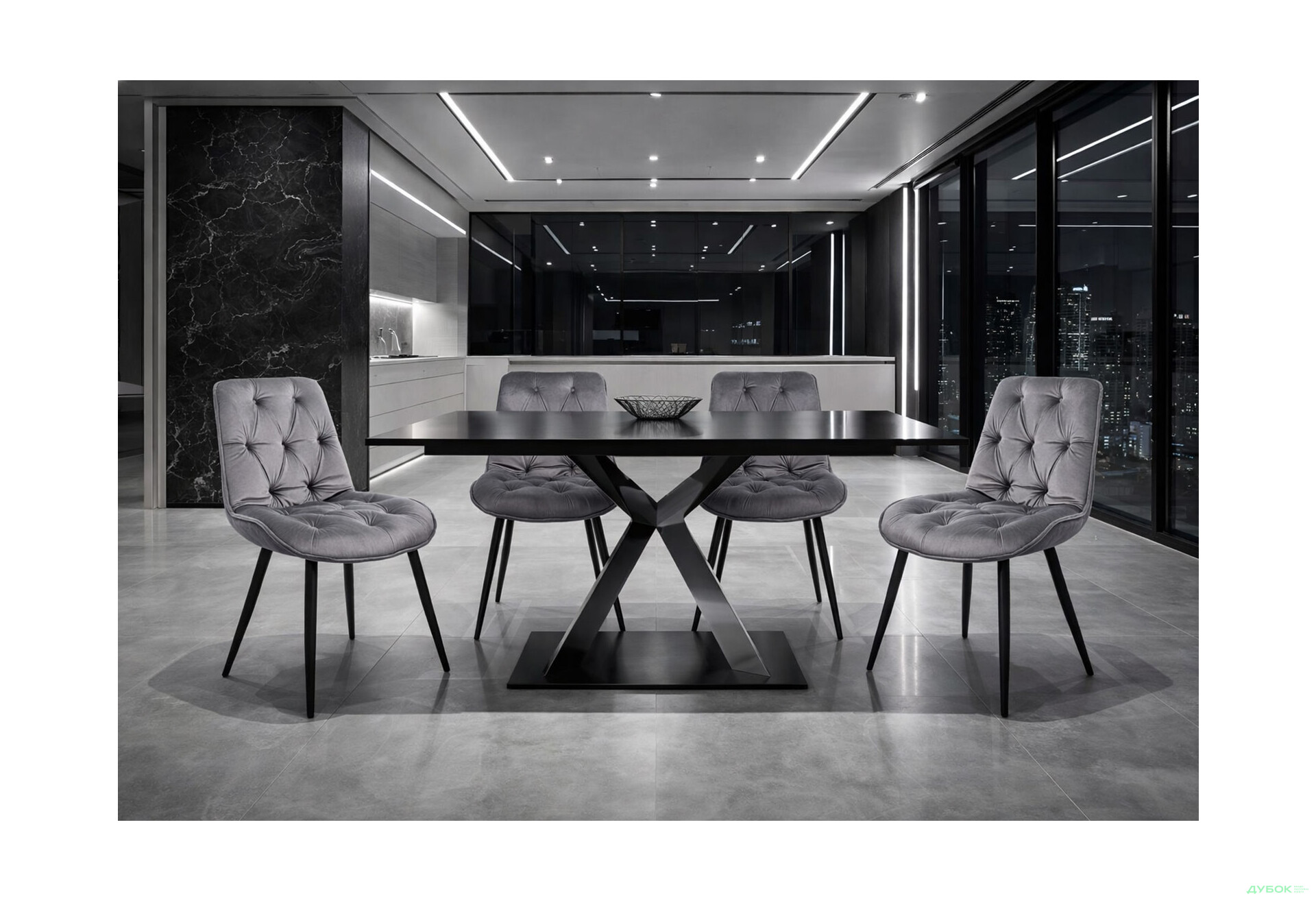 Изображение 2 - Стул Cherry II Velvet / Черри II Вельвет матовый черный металл / Bluvel 19 серый Креденс Фениче