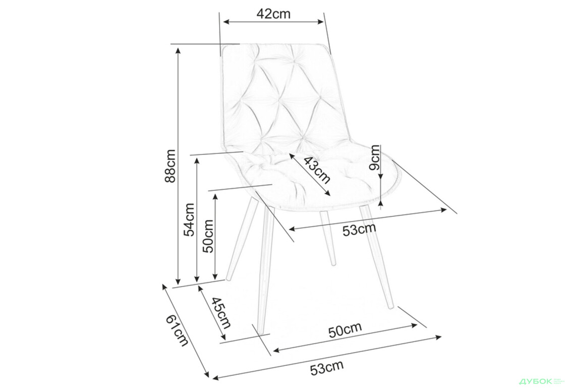 Изображение 4 - Стул Cherry II Velvet / Черри II Вельвет матовый черный металл / Bluvel 19 серый Креденс Фениче