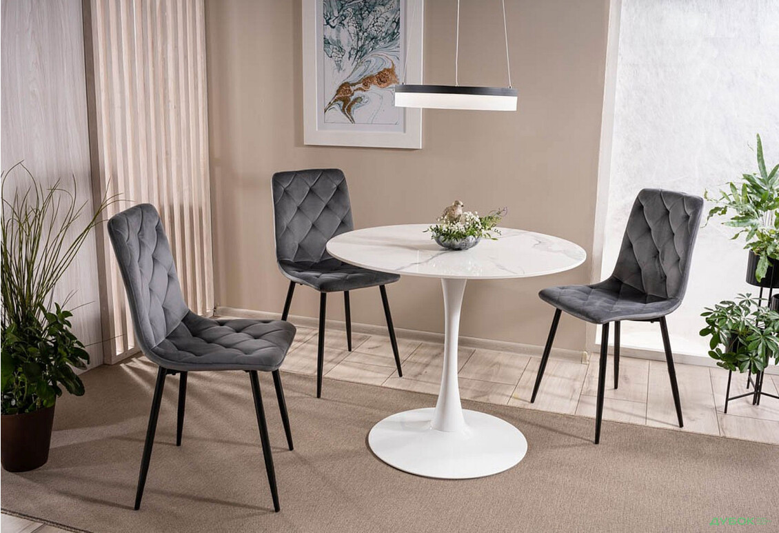 Изображение 2 - Стул Jerry Velvet / Джерри Вельвет черный металл / Bluvel 14 серый Креденс Фениче