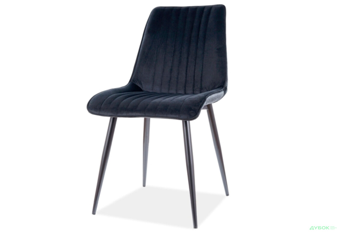 Стул Kim Velvet / Ким Вельвет черный металл / Bluvel 19 черный Креденс Фениче