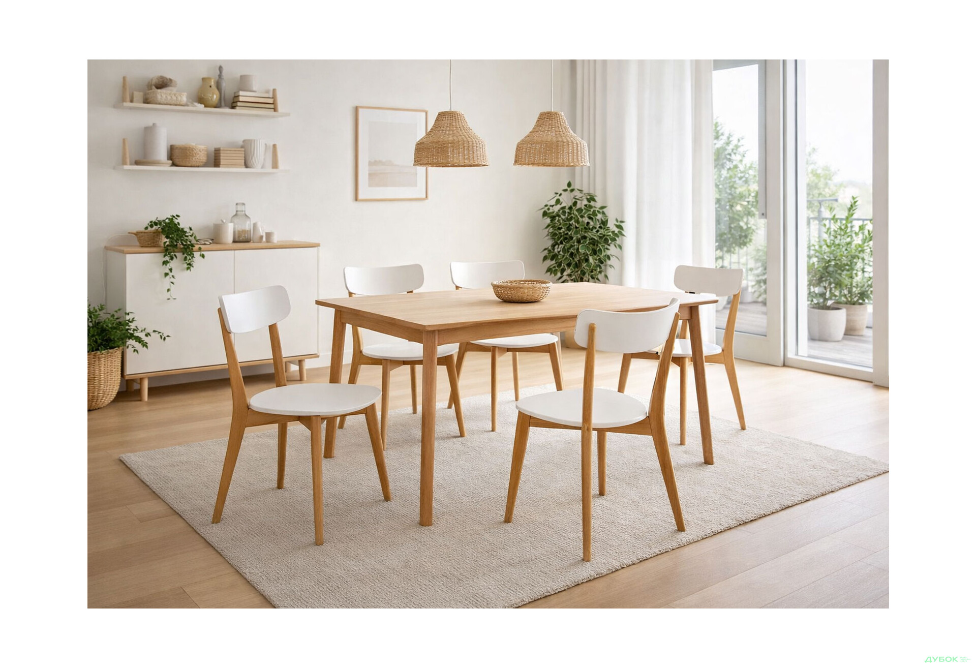 Зображення 2 - Стілець Mosso / Моссо дерево дуб / МДФ біла Kredens furniture