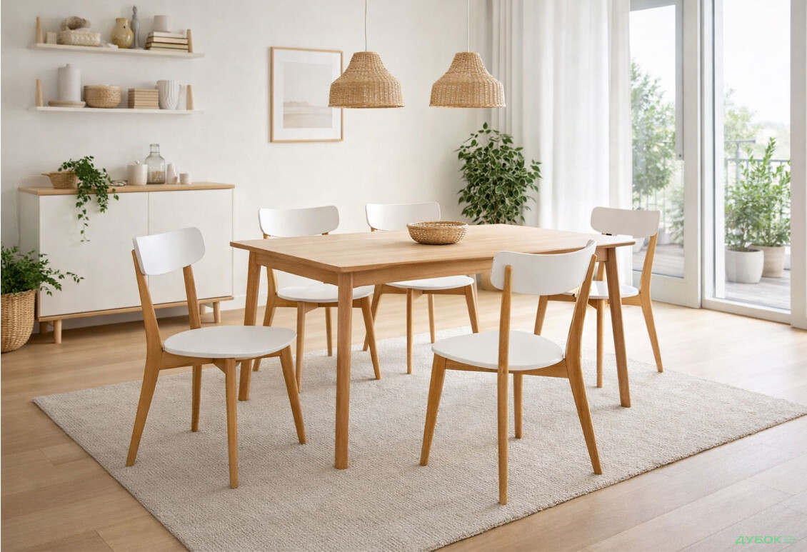 Зображення 2 - Стілець Mosso / Моссо дерево дуб / МДФ біла Kredens furniture