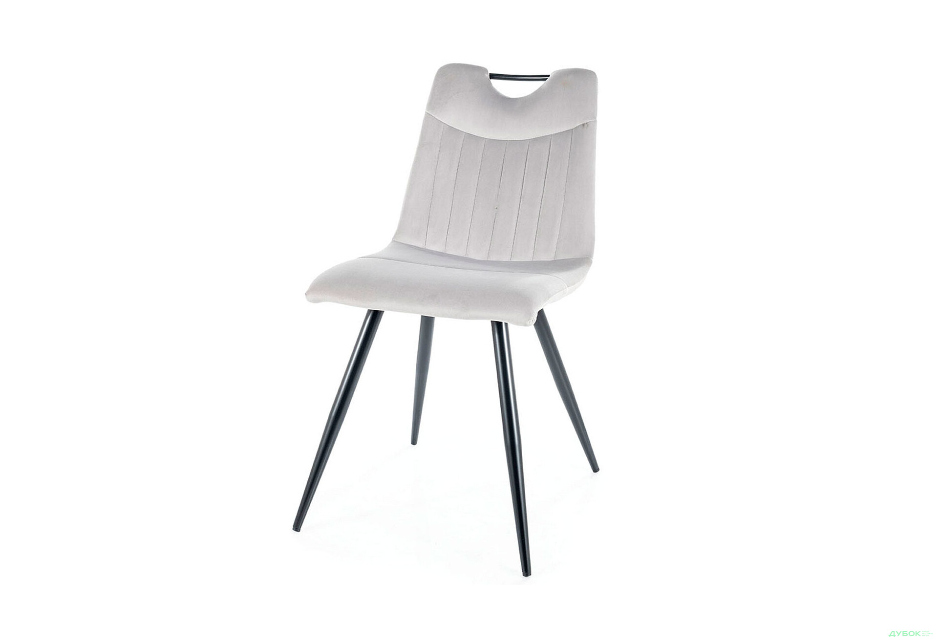 Изображение 1 - Стул Orfe Velvet / Офре Вельвет черный матовый металл / Bluvel 03 светло-серый Креденс Фениче