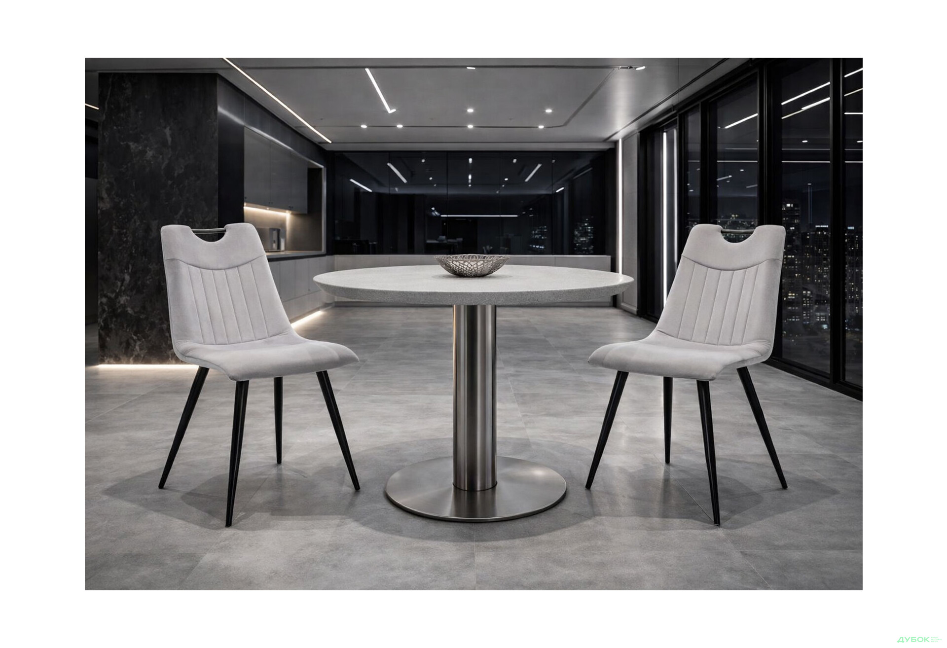 Изображение 2 - Стул Orfe Velvet / Офре Вельвет черный матовый металл / Bluvel 03 светло-серый Креденс Фениче