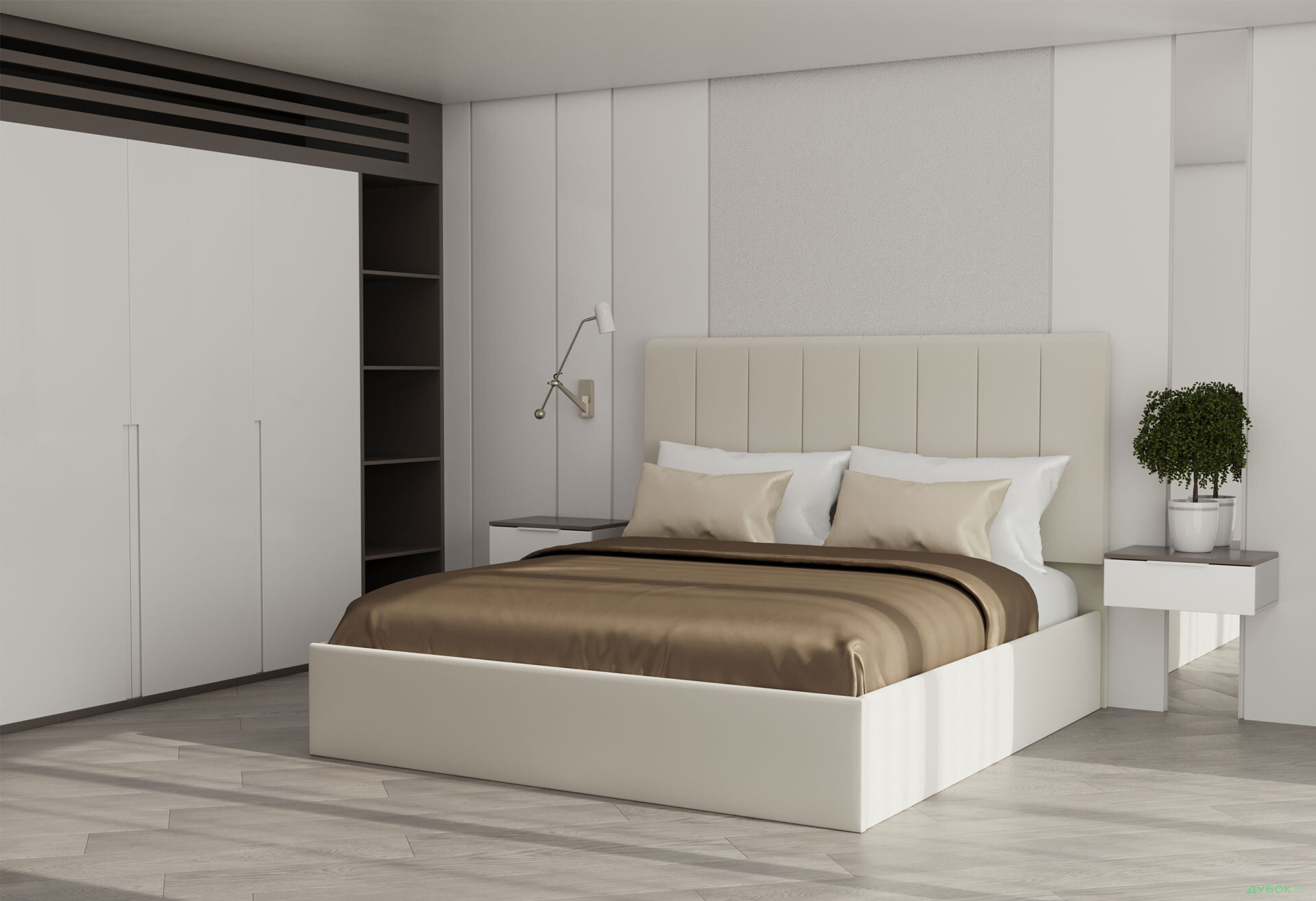 Изображение 2 - Кровать-подиум МироМарк Диана 160x200 подъёмная, бежевый велюр