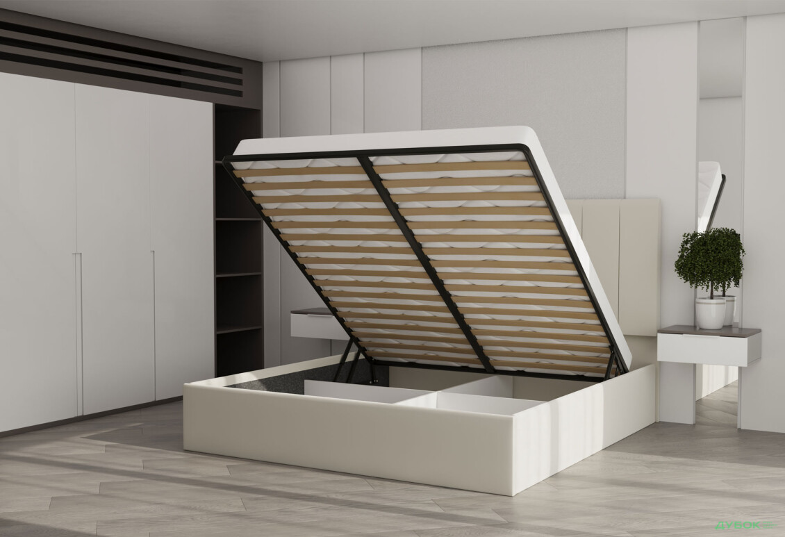 Изображение 3 - Кровать-подиум МироМарк Диана 160x200 подъёмная, бежевый велюр