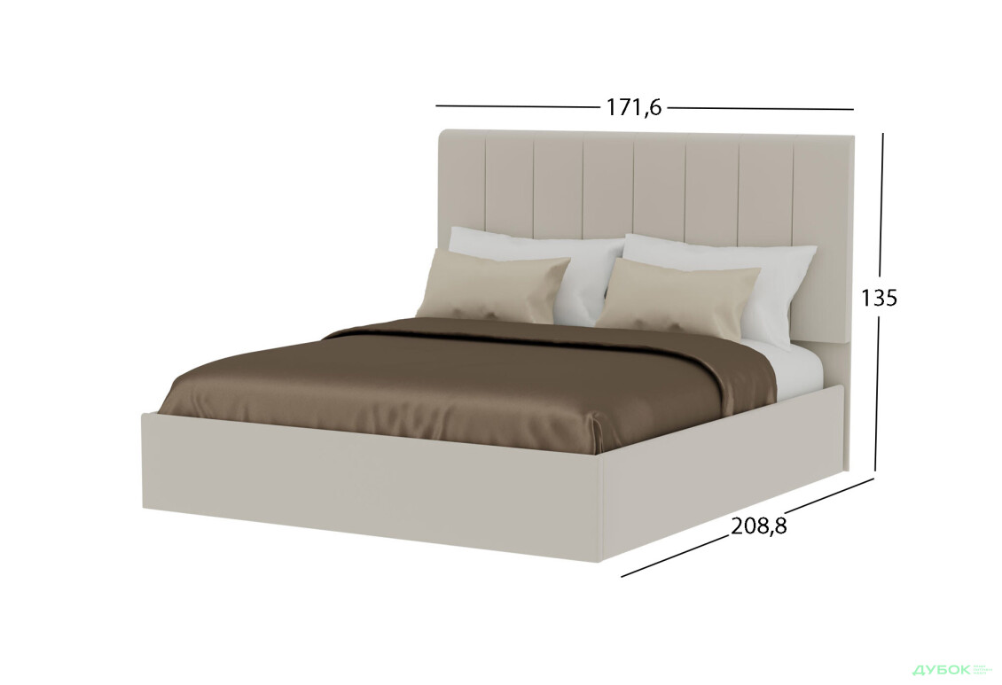 Изображение 6 - Кровать-подиум МироМарк Диана 160x200 подъёмная, бежевый велюр
