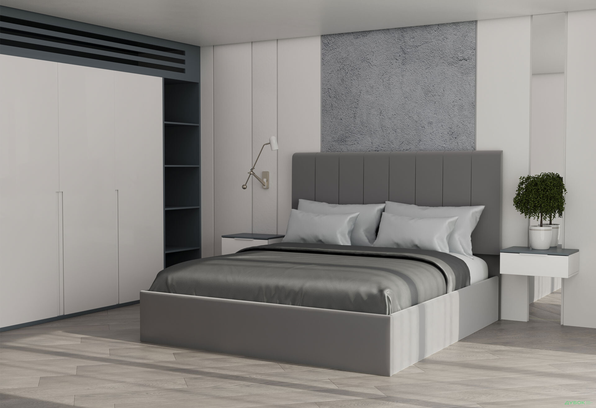 Изображение 2 - Кровать-подиум МироМарк Диана 160x200 подъёмная, светло-серый велюр