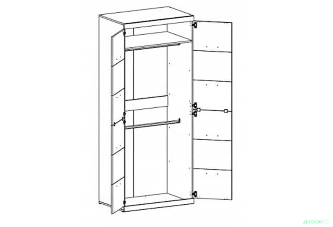 Зображення 2 - Шафа Oskar / Оскар 90 см 2-дверна дуб сан ремо Kredens furniture