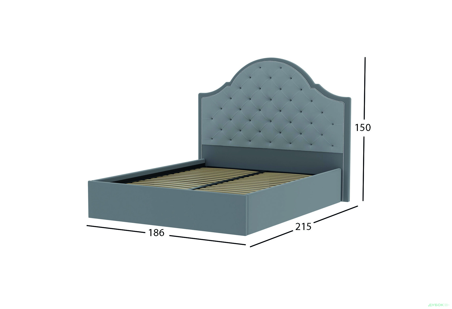 Зображення 6 - Ліжко-подіум MiroMark Мілана 160x200 підйомне, світло-сірий велюр