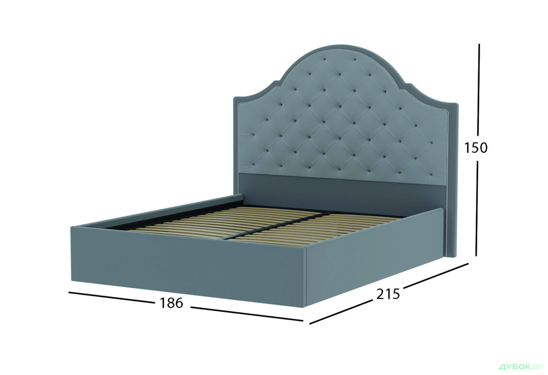 Зображення 6 - Ліжко-подіум MiroMark Мілана 160x200 підйомне, світло-сірий велюр