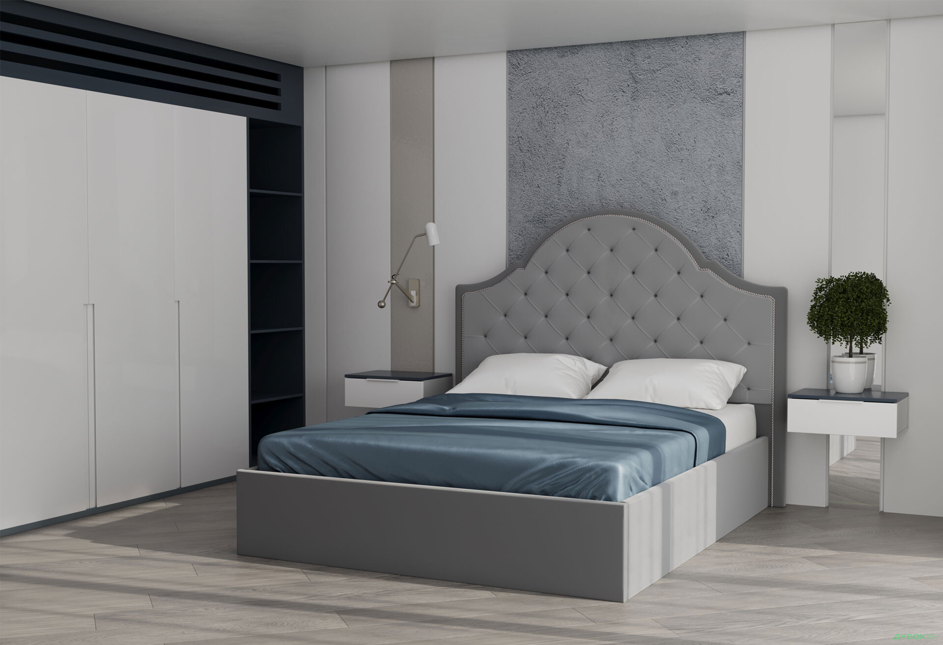 Зображення 5 - Ліжко-подіум MiroMark Мілана 160x200 підйомне, світло-сірий велюр