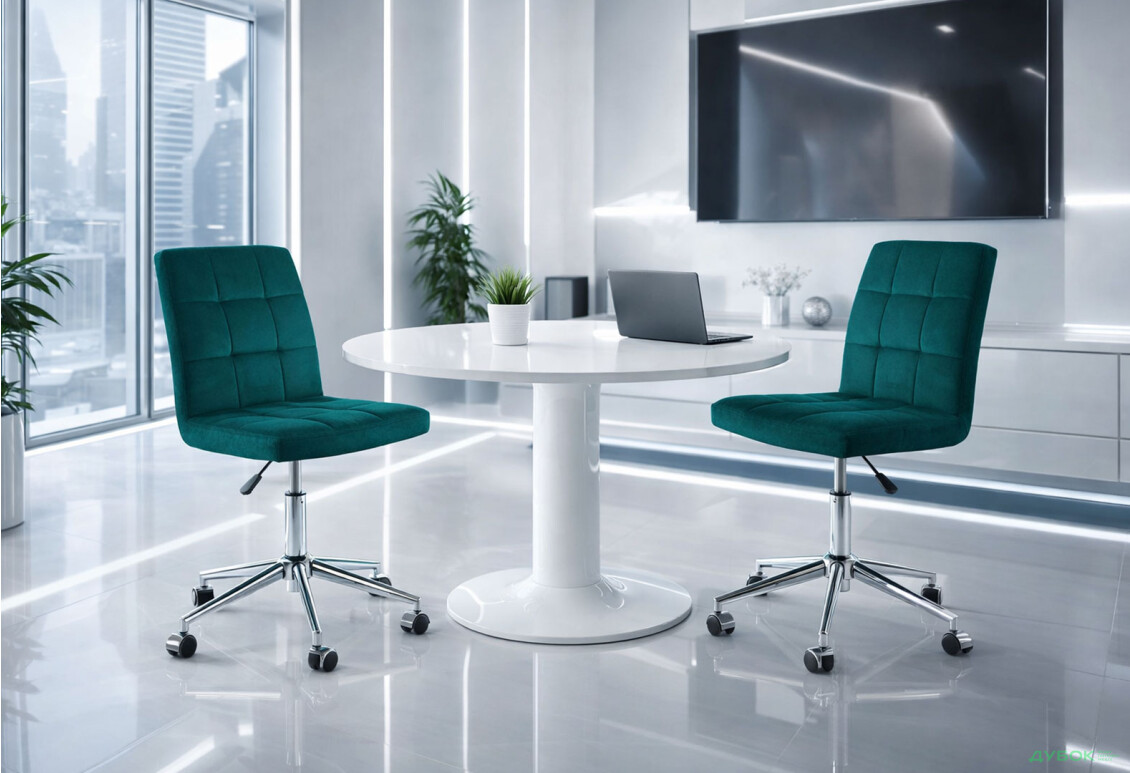 Зображення 2 - Крісло Q-020 поворотне, оксамит зелений Bluvel 78 Kredens furniture