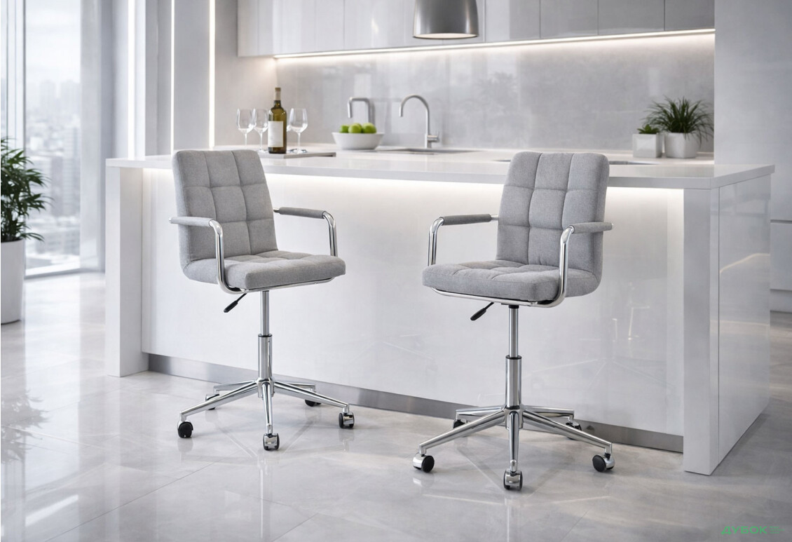 Зображення 2 - Крісло Q-022 поворотне, тканина сіра Kredens furniture