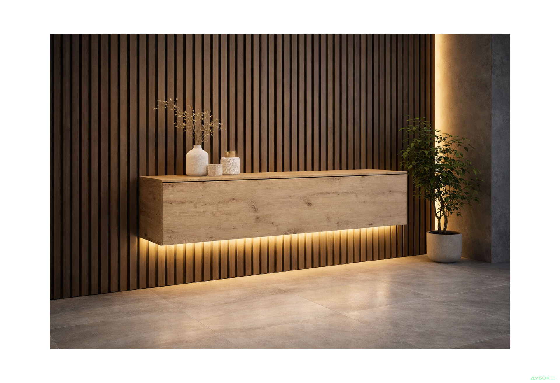 Изображение 2 - Тумба под ТВ MiroMark Бокс / Box с дверкой 175 см Дуб артизан