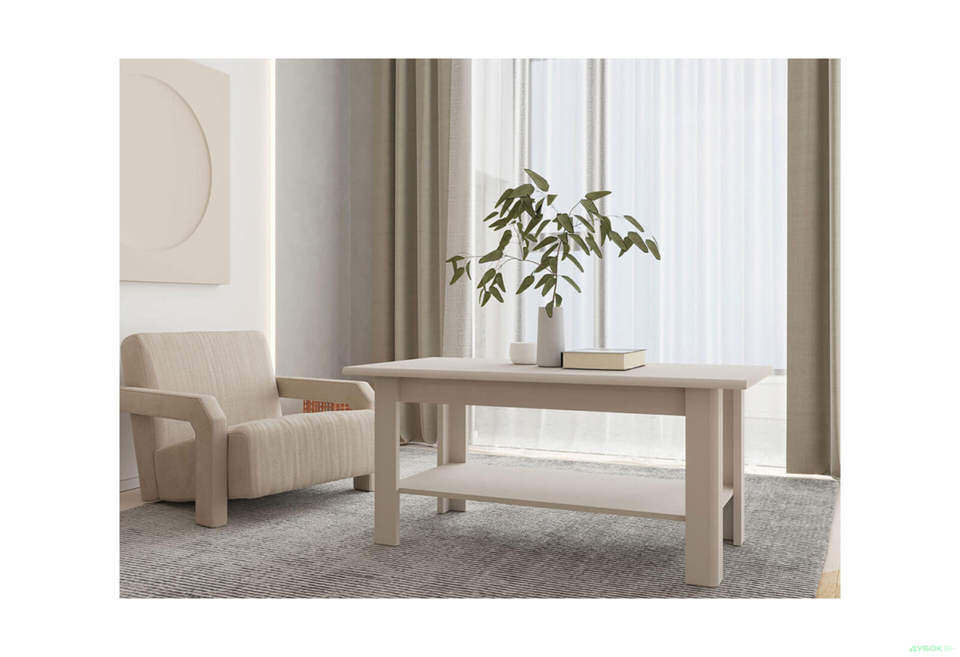 Зображення 2 - Стіл журнальний Гербор Лондон LAW/115 N 115 см, кашемір