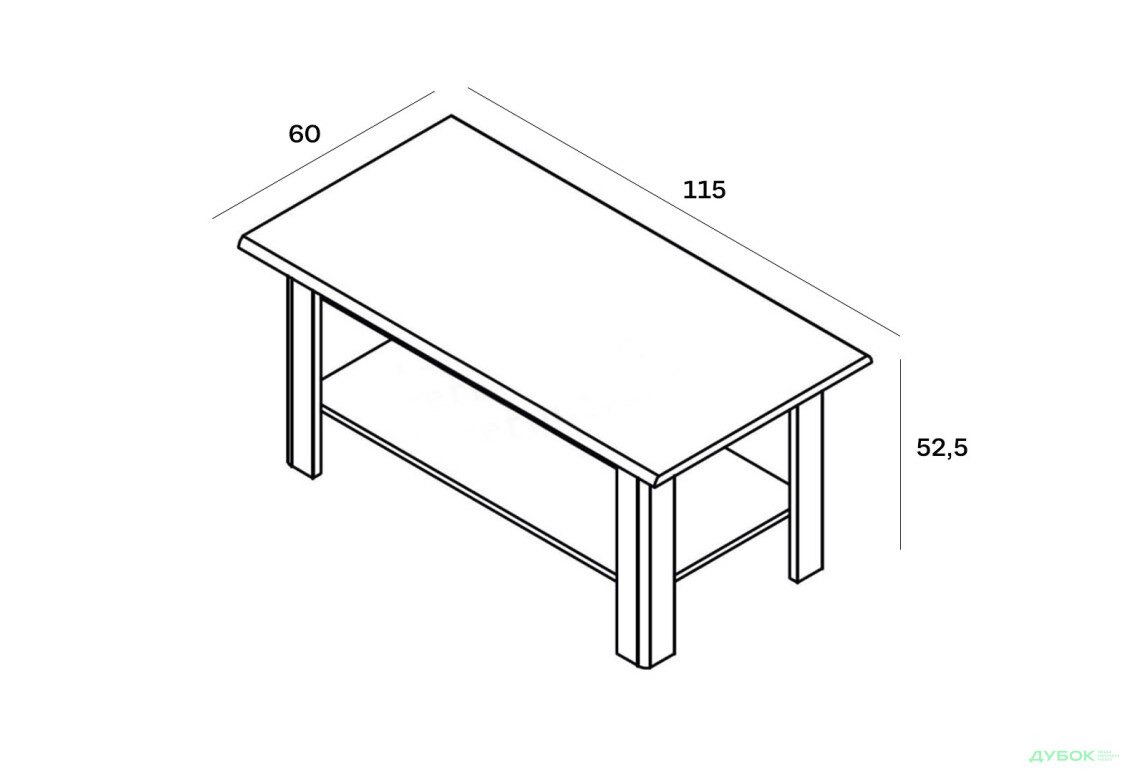 Зображення 3 - Стіл журнальний Гербор Лондон LAW/115 N 115 см, кашемір