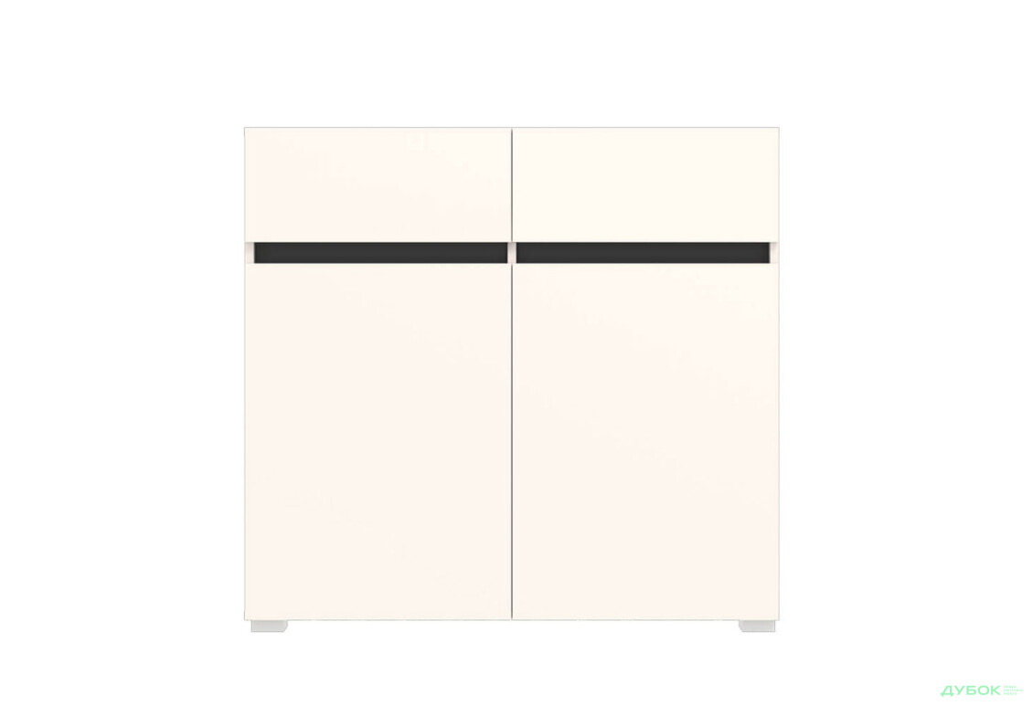 Комод Гербор Лондон KOM2D2S з 2 шухлядами і дверцятами 100 см, кашемір / антрацит