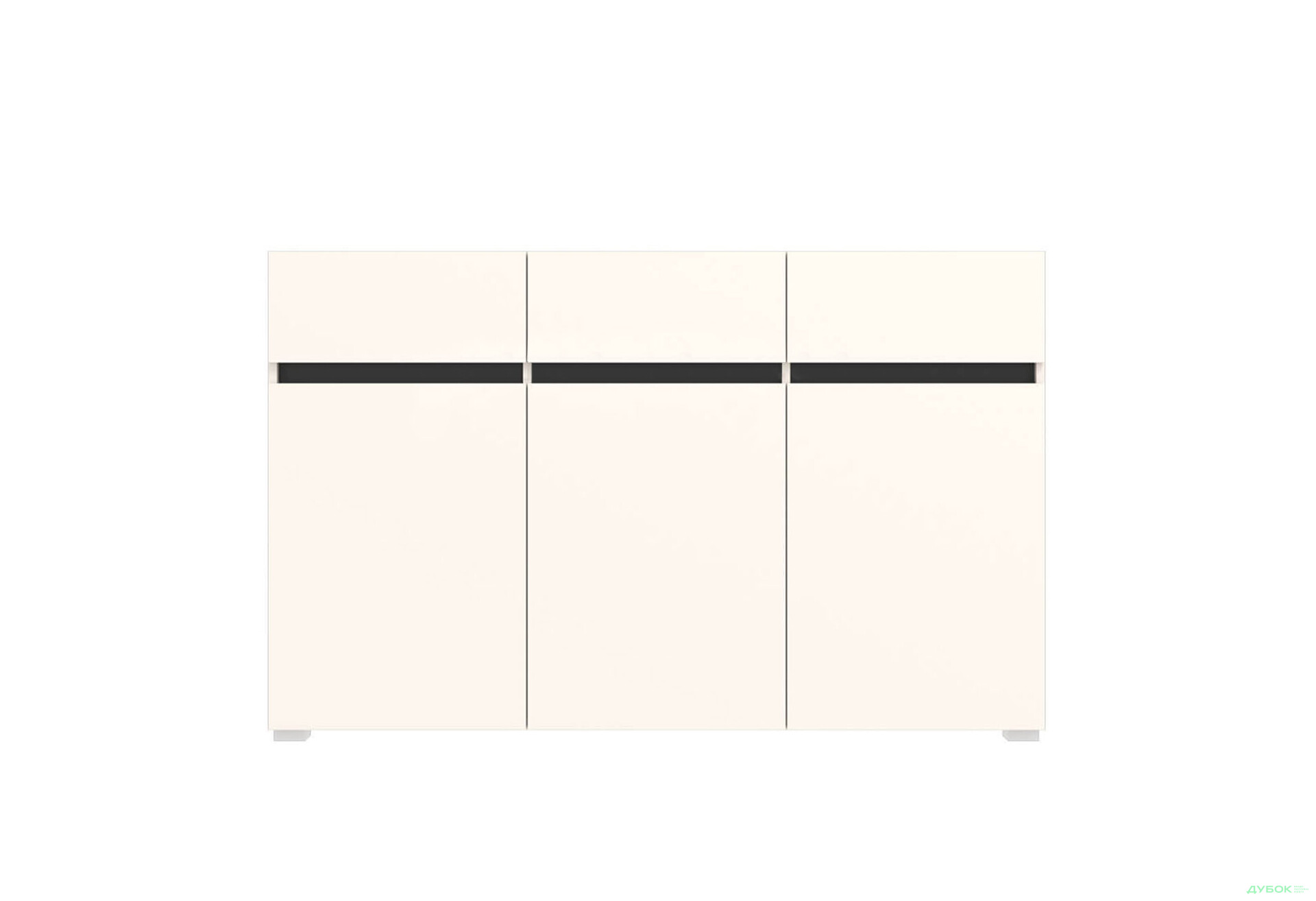 Зображення 1 - Комод Гербор Лондон KOM3D3S з 3 шухлядами і дверцятами 150 см, кашемір / антрацит