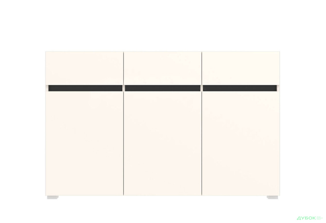 Комод Гербор Лондон KOM3D3S з 3 шухлядами і дверцятами 150 см, кашемір / антрацит