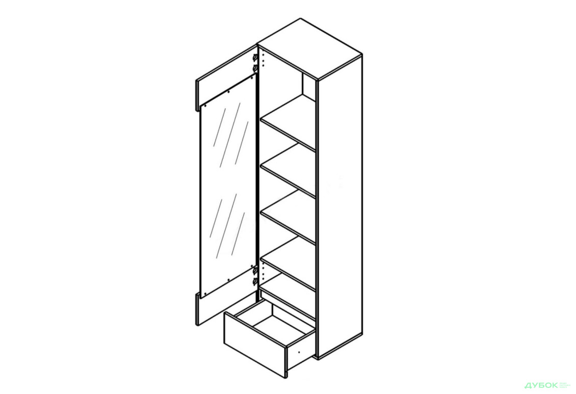 Изображение 3 - Витрина Gerbor холдинг Лондон REG1W1S с ящиком 50 см, кашемир / антрацит
