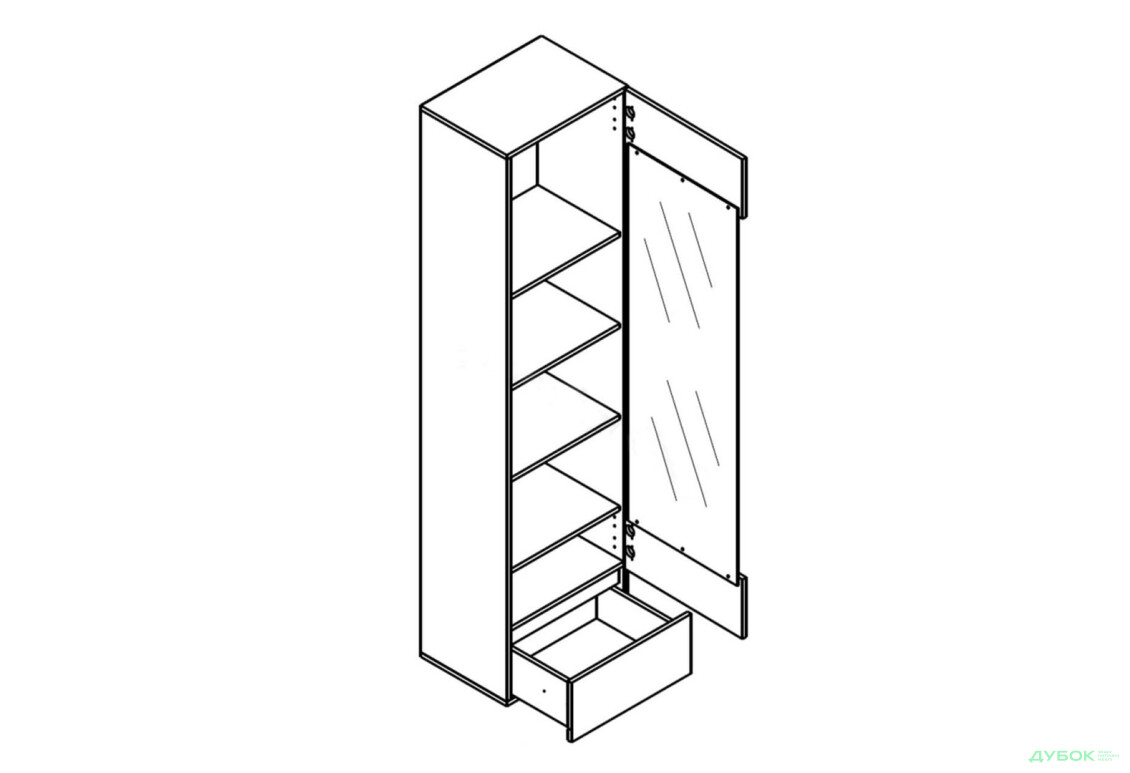 Изображение 4 - Витрина Gerbor холдинг Лондон REG1W1S с ящиком 50 см, кашемир / антрацит