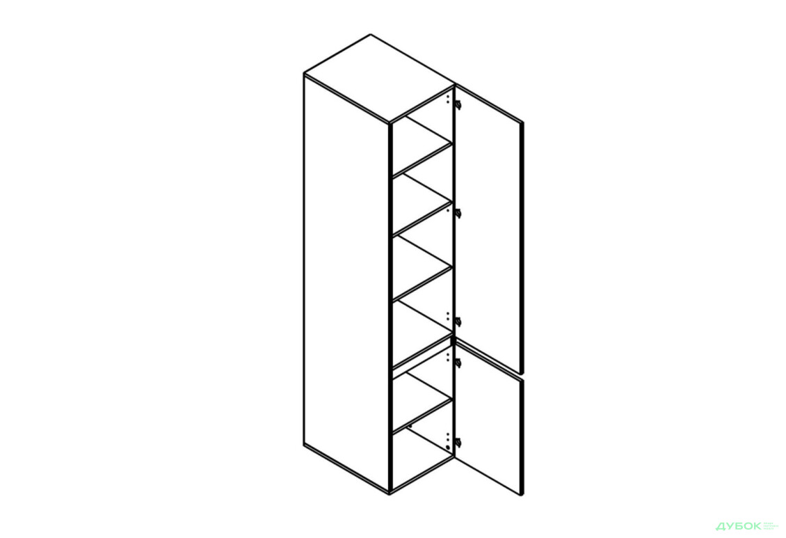 Зображення 4 - Пенал Гербор Лондон REG2D_45 з 2 дверцятами 45 см, кашемір / антрацит