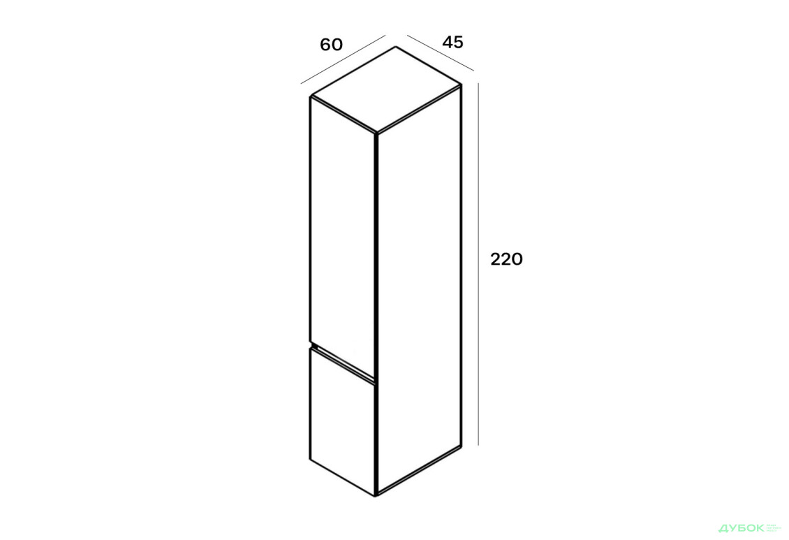 Зображення 5 - Пенал Гербор Лондон REG2D_45 з 2 дверцятами 45 см, кашемір / антрацит