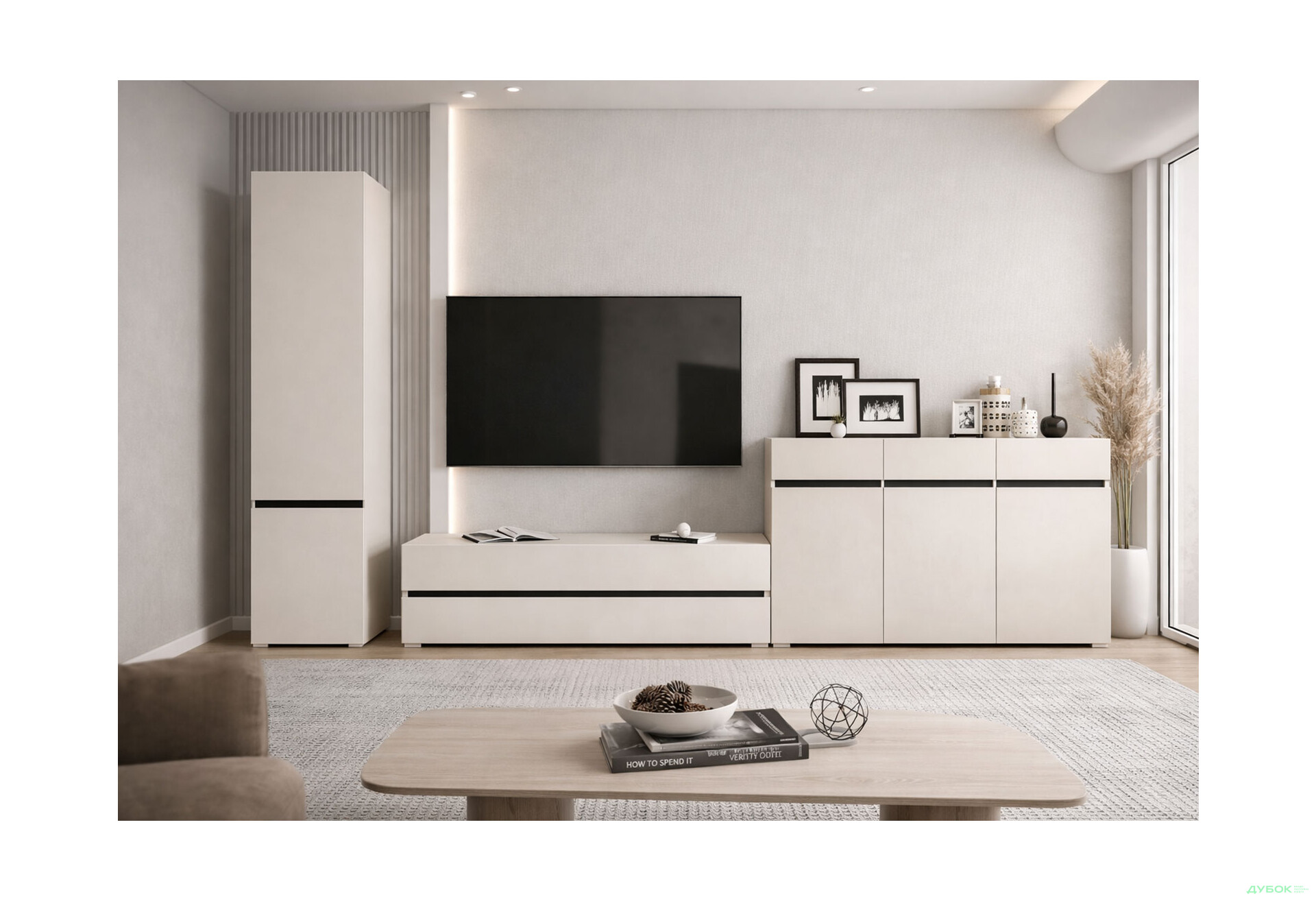 Зображення 2 - Пенал Гербор Лондон REG2D_45 з 2 дверцятами 45 см, кашемір / антрацит