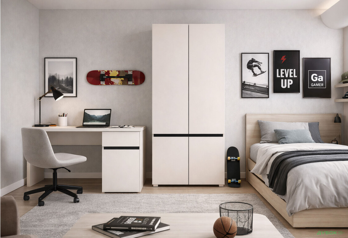 Зображення 2 - Шафа Гербор Лондон SZF4D_90 4-дверна 90 см, кашемір / антрацит