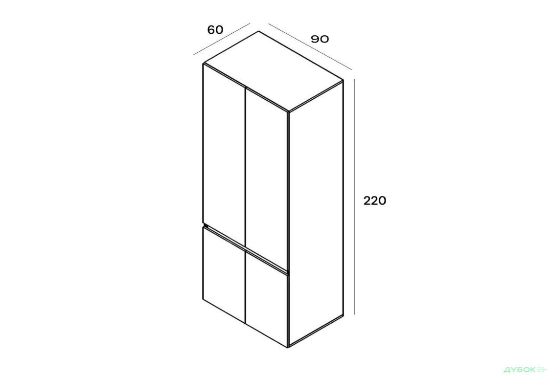 Зображення 4 - Шафа Лондон SZF4D_90 4-дверна 90 см, кашемір / антрацит