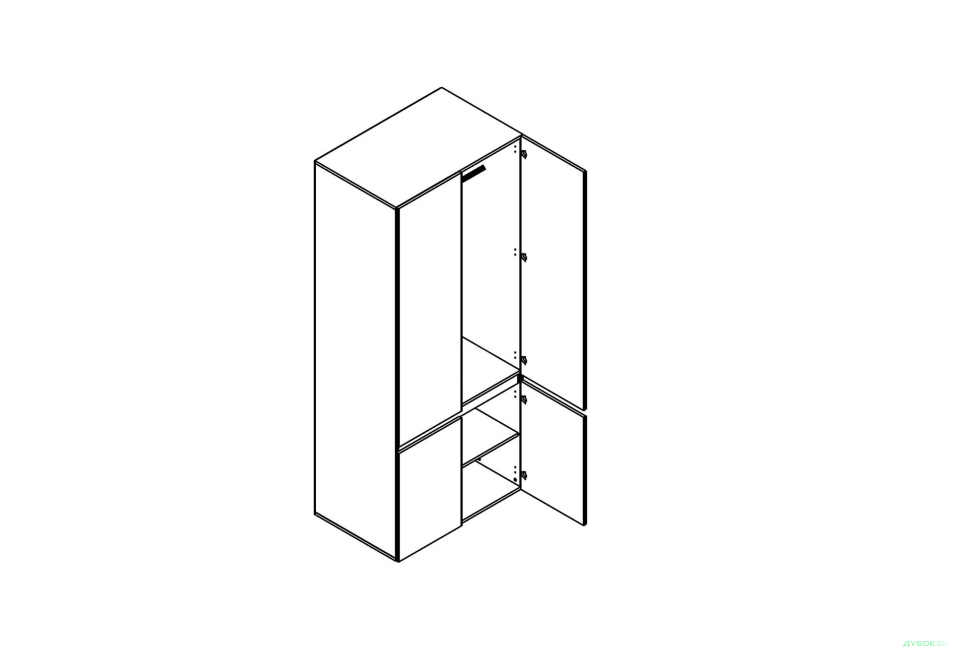 Зображення 3 - Шафа Гербор Лондон SZF4D_90 4-дверна 90 см, кашемір / антрацит