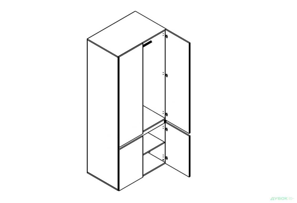 Зображення 3 - Шафа Гербор Лондон SZF4D_90 4-дверна 90 см, кашемір / антрацит